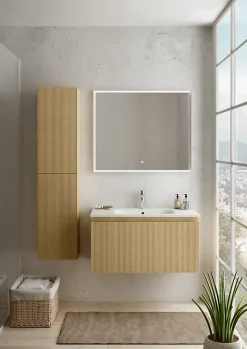 Ipiemme SRL Plan vasque blanc mat en résine l.90 cm, Pura+