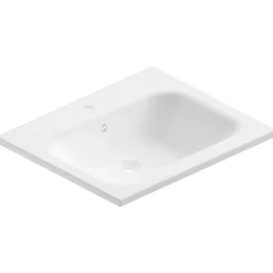 Ipiemme SRL Plan vasque blanc mat en résine l.60 cm, Pura+* Plan Simple Vasque