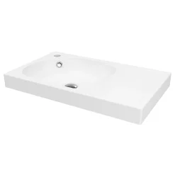 GoodHome Plan vasque blanc satin en résine l.60,4 x P.36,2 cm, Maza