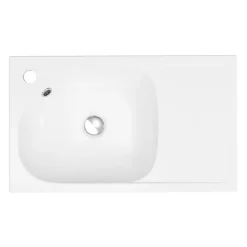 GoodHome Plan vasque blanc satin en résine l.60,4 x P.36,2 cm, Maza
