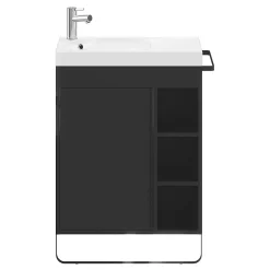 GoodHome Plan vasque blanc satin en résine l.60,4 x P.36,2 cm, Maza