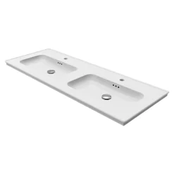GoodHome Plan vasque double blanc en céramique l.120 cm, Endell