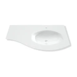 Plan vasque droit en verre l.104 cm, Vague* Plan Simple Vasque