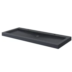 GoodHome Plan vasque en pierre noire l.120 cm, Cooke & Lewis Harmon