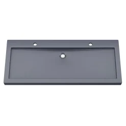 GoodHome Plan vasque en pierre noire l.120 cm, Cooke & Lewis Harmon