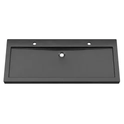 GoodHome Plan vasque en pierre noire l.120 cm, Cooke & Lewis Harmon