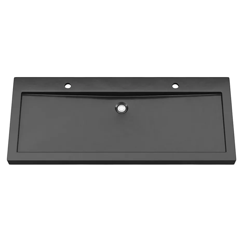 GoodHome Plan vasque en pierre noire l.120 cm, Cooke & Lewis Harmon