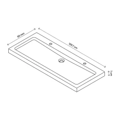 GoodHome Plan vasque en pierre noire l.120 cm, Cooke & Lewis Harmon