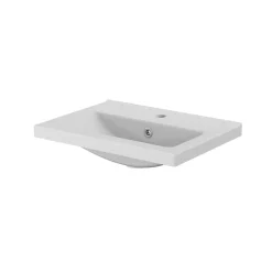 GoodHome Plan vasque faible profondeur blanc Nira 50 cm