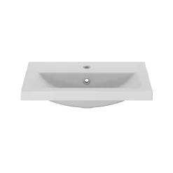 GoodHome Plan vasque faible profondeur blanc Nira 50 cm