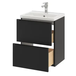 GoodHome Plan vasque faible profondeur blanc Nira 50 cm