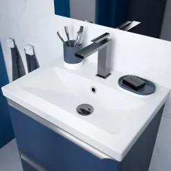 GoodHome Plan vasque faible profondeur blanc Nira 50 cm