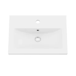 GoodHome Plan vasque faible profondeur blanc Nira 50 cm