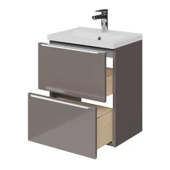 GoodHome Plan vasque faible profondeur blanc Nira 50 cm
