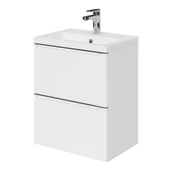 GoodHome Plan vasque faible profondeur blanc Nira 50 cm