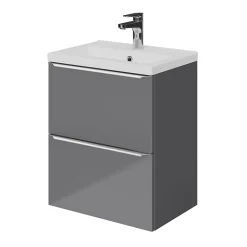 GoodHome Plan vasque faible profondeur blanc Nira 50 cm
