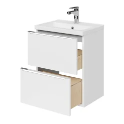 GoodHome Plan vasque faible profondeur blanc Nira 50 cm
