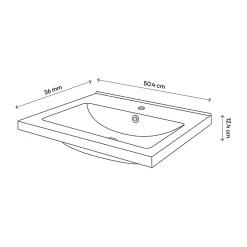 GoodHome Plan vasque faible profondeur blanc Nira 50 cm