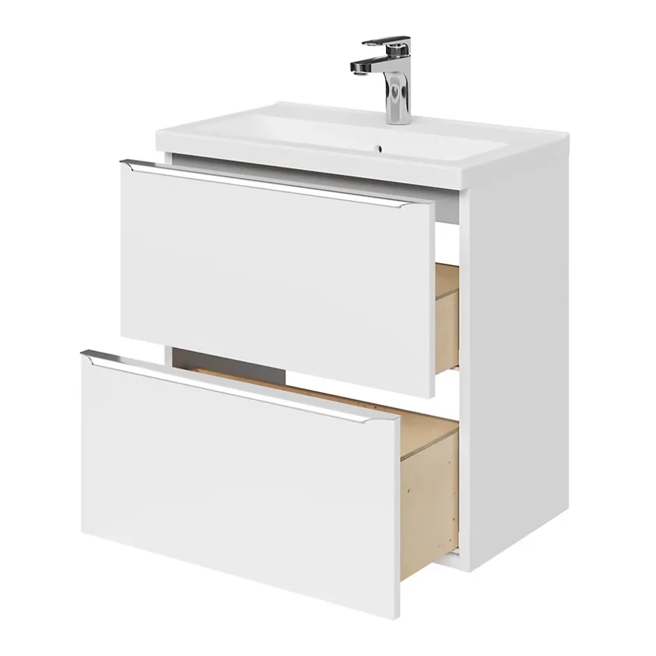 GoodHome Plan vasque faible profondeur blanc Nira 60 cm* Plan Simple Vasque