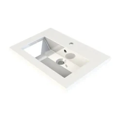Cooke & Lewis Plan vasque faible profondeur l.60 cm blanc en résine, Calao