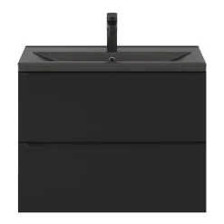 GoodHome Plan vasque faible profondeur noir Nira 80 cm* Plan Simple Vasque