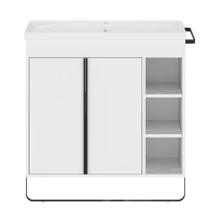GoodHome Plan vasque faible profondeur blanc Nira 80 cm* Plan Simple Vasque