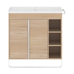 GoodHome Plan vasque faible profondeur blanc Nira 80 cm* Plan Simple Vasque