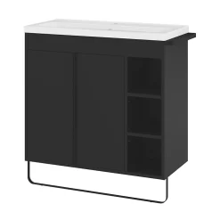 GoodHome Plan vasque faible profondeur blanc Nira 80 cm* Plan Simple Vasque