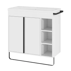 GoodHome Plan vasque faible profondeur blanc Nira 80 cm* Plan Simple Vasque