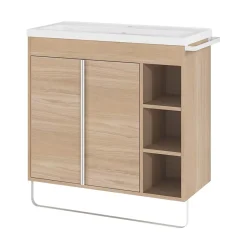 GoodHome Plan vasque faible profondeur blanc Nira 80 cm* Plan Simple Vasque