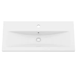 GoodHome Plan vasque faible profondeur blanc Nira 80 cm* Plan Simple Vasque