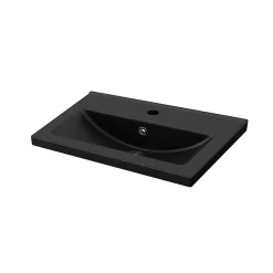 GoodHome Plan vasque faible profondeur noir Nira 60 cm