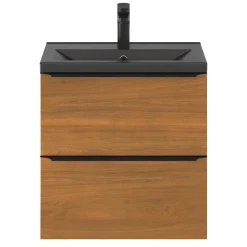 GoodHome Plan vasque faible profondeur noir Nira 60 cm