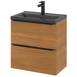 GoodHome Plan vasque faible profondeur noir Nira 60 cm
