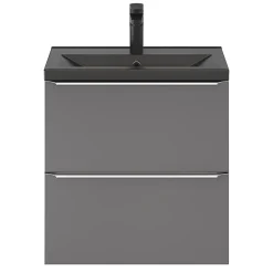 GoodHome Plan vasque faible profondeur noir Nira 60 cm