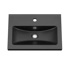 GoodHome Plan vasque faible profondeur noir Nira 60 cm