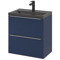GoodHome Plan vasque faible profondeur noir Nira 60 cm