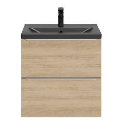 GoodHome Plan vasque faible profondeur noir Nira 60 cm
