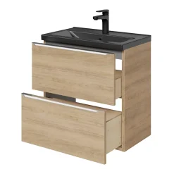 GoodHome Plan vasque faible profondeur noir Nira 60 cm