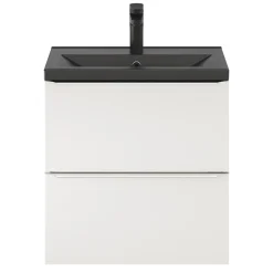 GoodHome Plan vasque faible profondeur noir Nira 60 cm