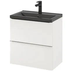 GoodHome Plan vasque faible profondeur noir Nira 60 cm