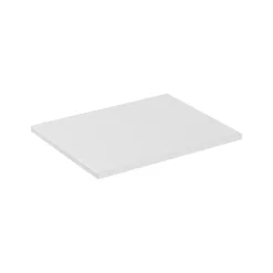 Meublorama Plan vasque ICON 60 cm Finition blanc alpin mat Accessoire meuble sous vasque moderne* Plan Double Vasque