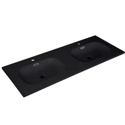 Mob-In Plan vasque intégré en résine de synthèse ENIO 140cm noir