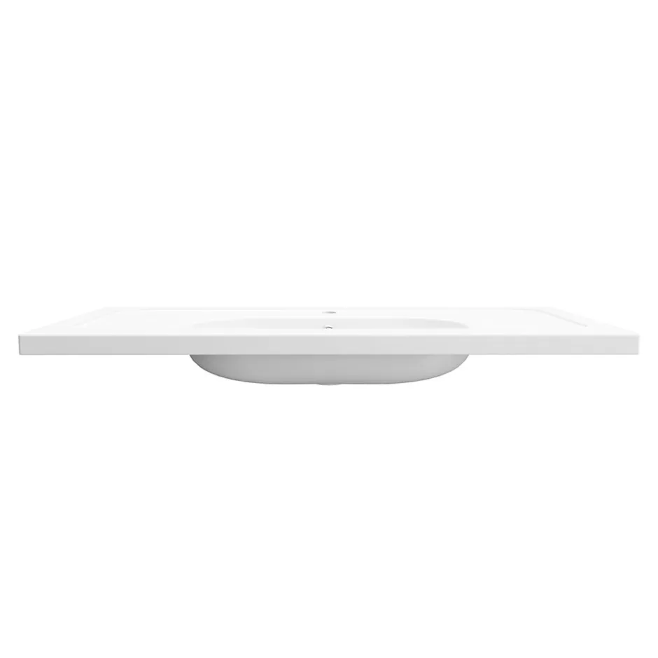 GoodHome Plan vasque l.100,6 x H.12,3 x P.45,2 cm, en céramique blanche, levanna