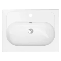GoodHome Plan vasque l.60,6 x H.12,3 x P.45,2 cm, en céramique blanche, levanna* Plan Simple Vasque