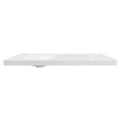 GoodHome Plan vasque l.80 x P.45 cm en céramique avec plage de dépose à droite, blanc, Kentia* Plan Simple Vasque