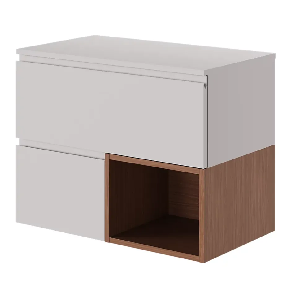 GoodHome Plan vasque l.80 x P.45 cm en céramique avec plage de dépose à droite, blanc, Kentia* Plan Simple Vasque