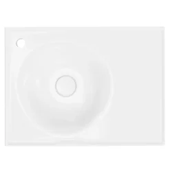 GoodHome Plan vasque l.60 x P.45 cm en céramique avec plage de dépose à droite, blanc, Kentia