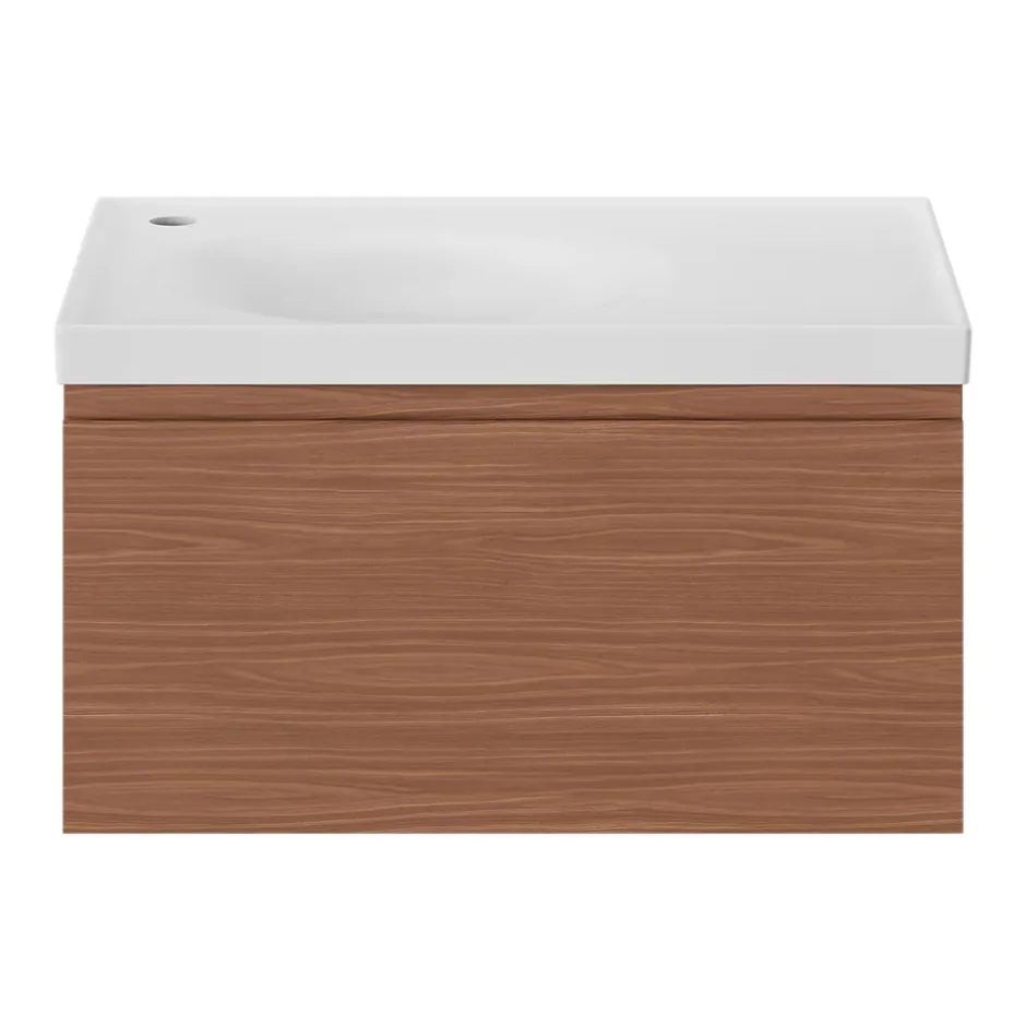 GoodHome Plan vasque l.60 x P.45 cm en céramique avec plage de dépose à droite, blanc, Kentia
