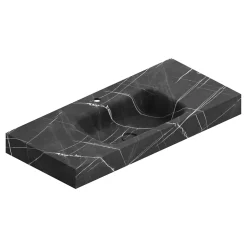 Ipiemme SRL Plan vasque L.100 x P.45,3 x H.10 cm, finition noir veiné, Stonetec